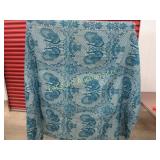 vintage peacock pattern bedspread meas. in photos