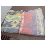 2 vintage camp blankets