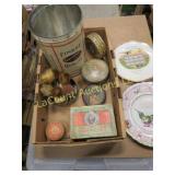 shaving brushed vintage tins plates