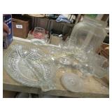 assorted clear glassware