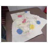 6 quilt squares applique stitched