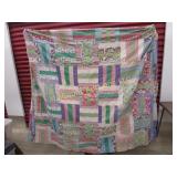 vintage hand pieced quilt topper meas. in photos