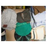 assorted hats beret vintage jeans bib overalls