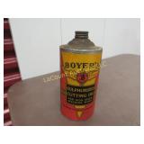vintage Boyers cutting oil tin