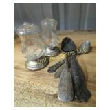 sterling silver salt pepper & silverware pieces