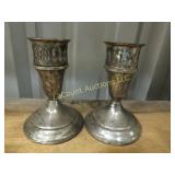 sterling silver candle holders weighted