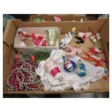 vintage christmas ornaments beads santas