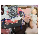 vintage sleepy eye doll w assorted clothing