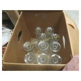 glass set crystal quilted looking pattern