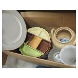 assorted dishes plates divided server bean pot