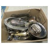 assorted silver plated pieces bowls shakers