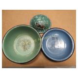 vintage enameled bowls cream city advertising