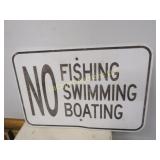 No fishing swimming boating sign