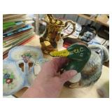 duck decanter gold pitcher divided candy dish