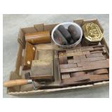 wood pieces blocks buoys metal box primitives