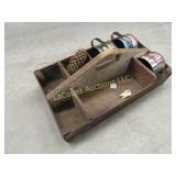 primitive wood divided tool storage ponderosa mugs