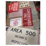assorted signs electrical one is enameled