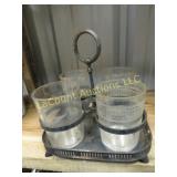 glasses w silver plated holder