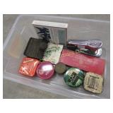 stapler old office supply tins wood boy toy stamp