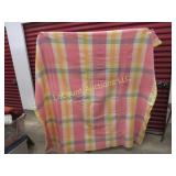 vintage plaid blanket meas. in photos
