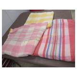 3 vintage striped plaid blankets