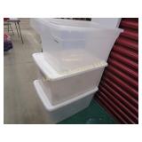3  totes storage tubs bins