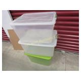 3 totes storage tubs bins