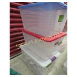 3 totes storage tubs bins