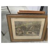 vintage currier Ives framed print 2 other frames