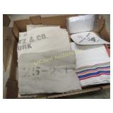 vintage linens towel sacks advertising hotpad