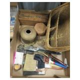 wicker desk organizer ashtray cheese box bookends