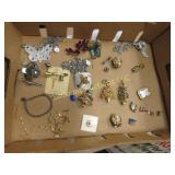 assorted costume jewelry tree brooches misc