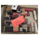 assorted vintage cheese stamps & wire cutters