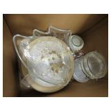 assorted stoneware plates tree platter misc