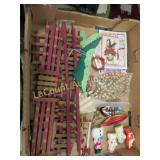 vintage Christmas tree fence Gurley candles glass