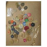 vintage wooden nickels key chain old coin type