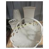 4 Lenox handle basket vases