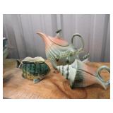 Hull Ebb Tide Shell Teapot & creamer Lefton Fish