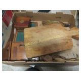 vintage wood whisk brooms cutting boards