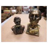 metal abe lincoln Washington busts