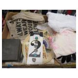 tin box glove holder assorted vintage scarves