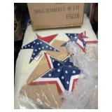 3 pc tin patriotic stars wall decor new in package