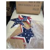 3 pc tin patriotic stars wall decor new in package
