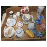 assorted tea cups decor salt pepper misc glass