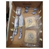 porcelain spoons serving pieces Lowenbrau coasters