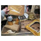 assorted decor wood blocks enameled bowls misc