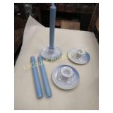 B & G Seagull candle holders w candles