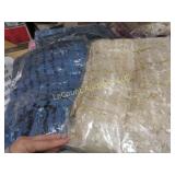 2 beautiful blankets blue & beige w fringe new