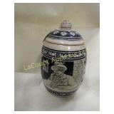 vintage German lidded tobacco jar container