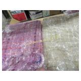 2 beautiful blankets pink & beige w fringe new